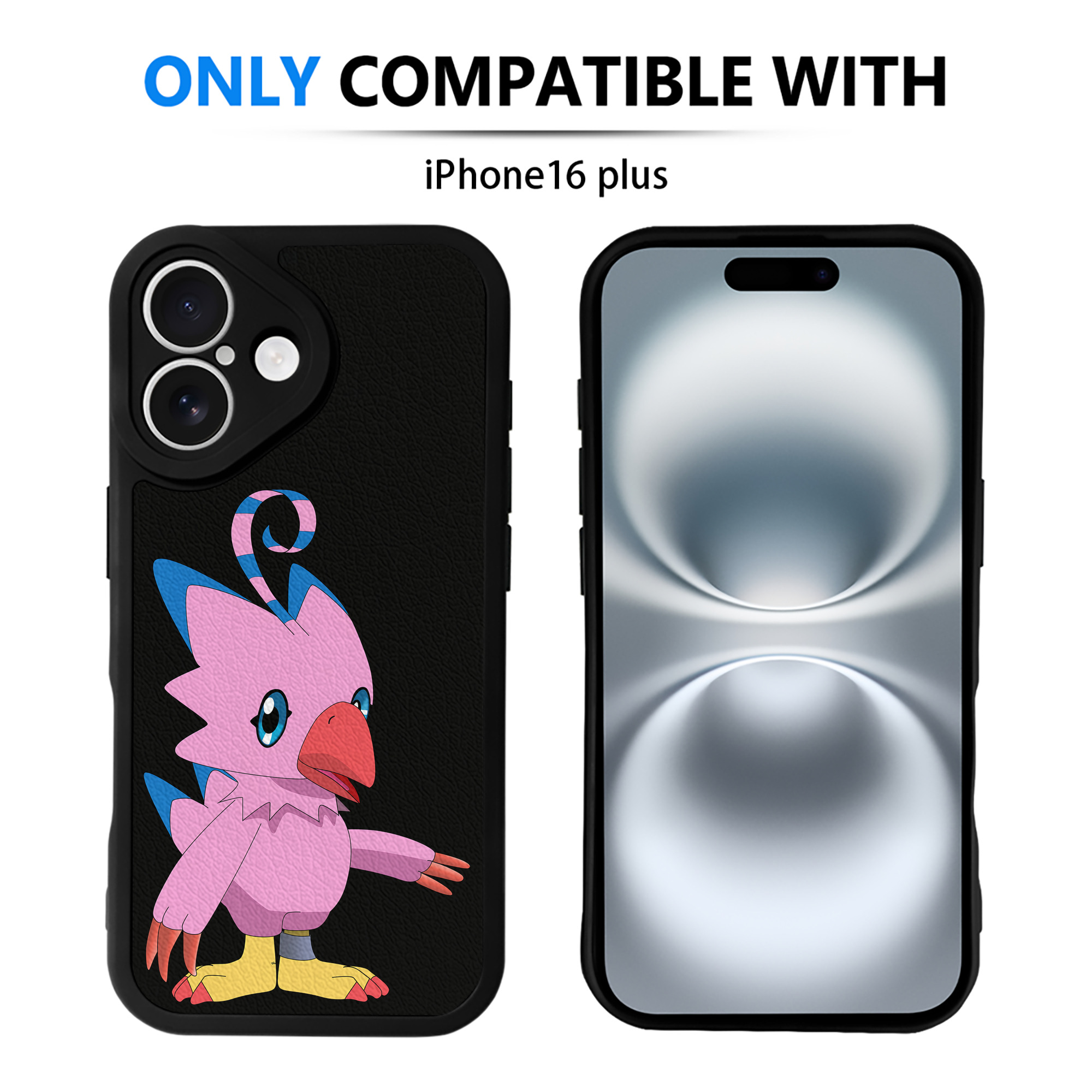 （画像用） Digimon デジタルモンスター/デジモン 【iPhone 16シリーズ対応】シリコンスマホケース（レザー調） 材質：シリコン